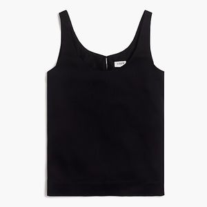J. Crew black satin crepe tank top small